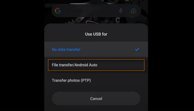 tapping the File Transfer