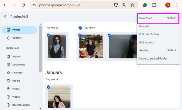 transfer photos through google photos