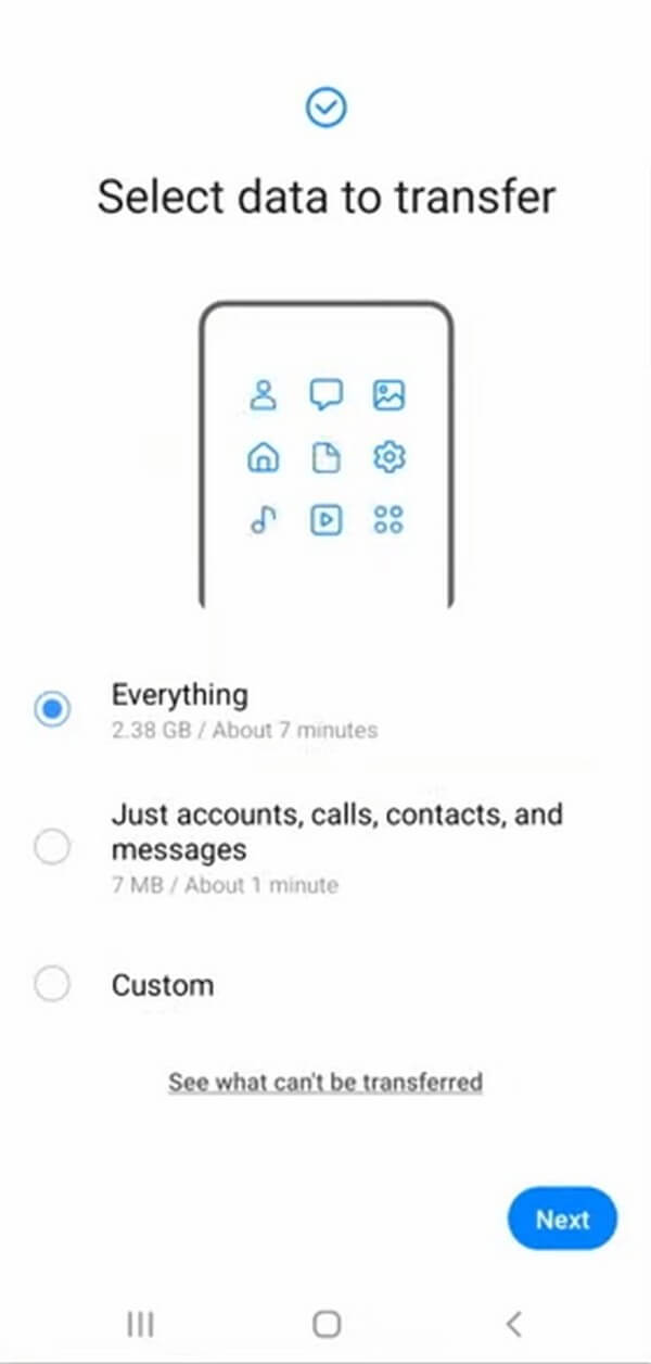 click Next to begin the transfer