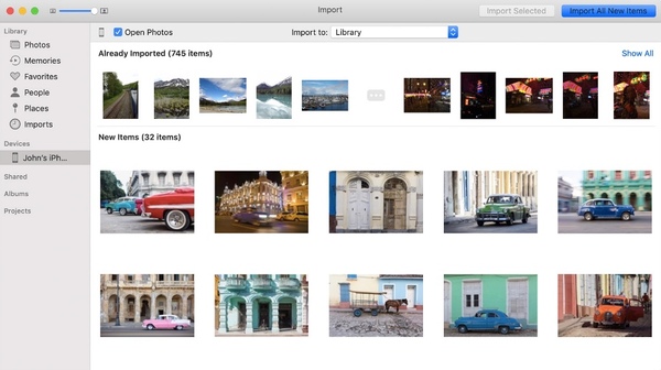 写真アプリを介してiPhoneからMacに写真を転送する