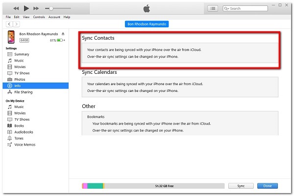sync contact