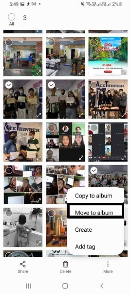 Move to Album from the menu