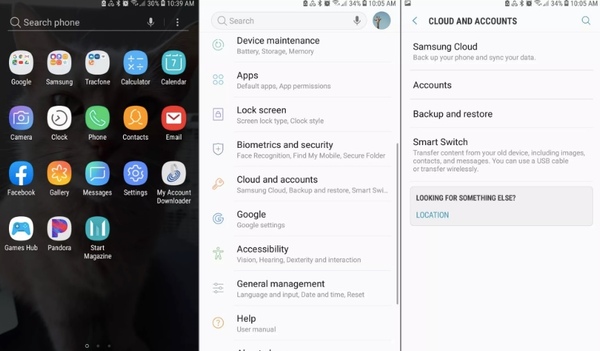 samsung cloud and accounts