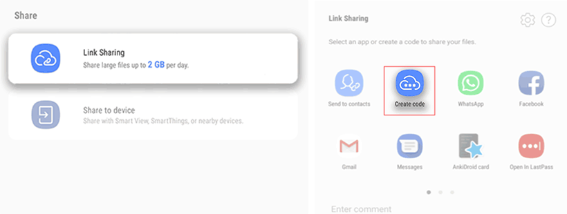 Что такое link sharing на samsung galaxy