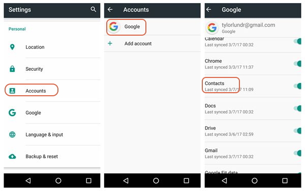 synchroniser le fichier Android sur Android