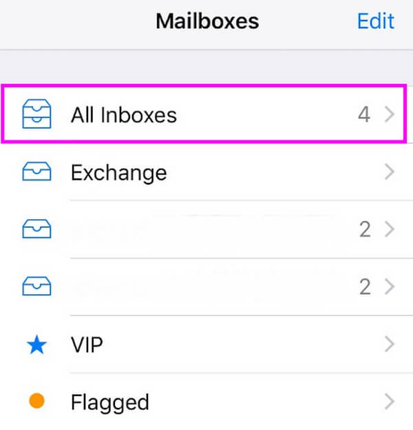 lancez l'application Mail sur votre iPhone