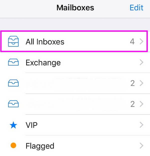 ejecuta la aplicación Mail en tu iPhone