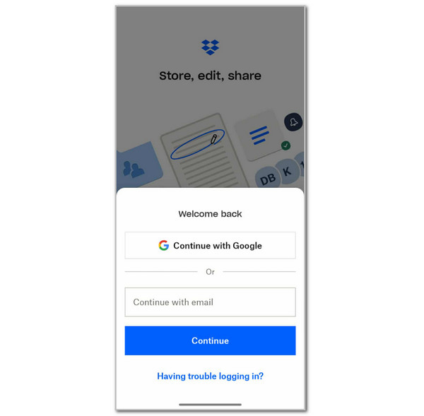Tap Continue With Google Button