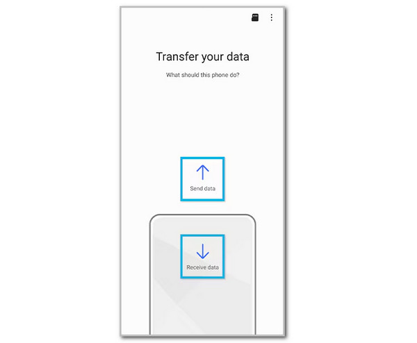 Tap Send Data Or Receive Data Button