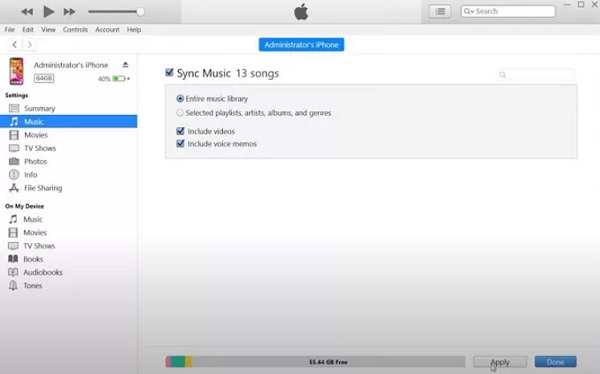 Перенос музыки с Android на iPhone с помощью iTunes