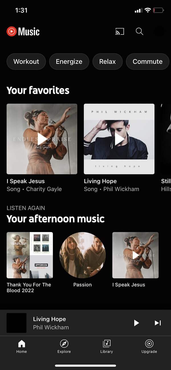 Enviar música de Android a iPhone con YouTube Music