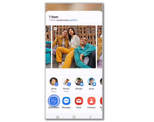 Tap Quick Share Button
