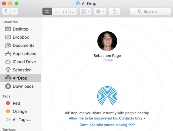 Airdropを使用してiPhoneからMacに写真を転送する