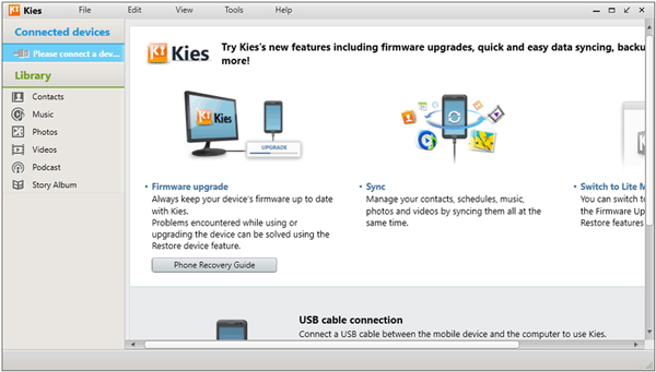 Exportar imágenes de Samsung Galaxy S9 a Windows con Samsung Kies