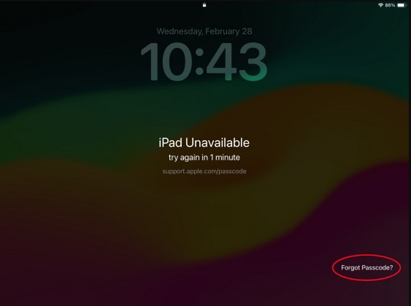Tap Forgot Passcode Button