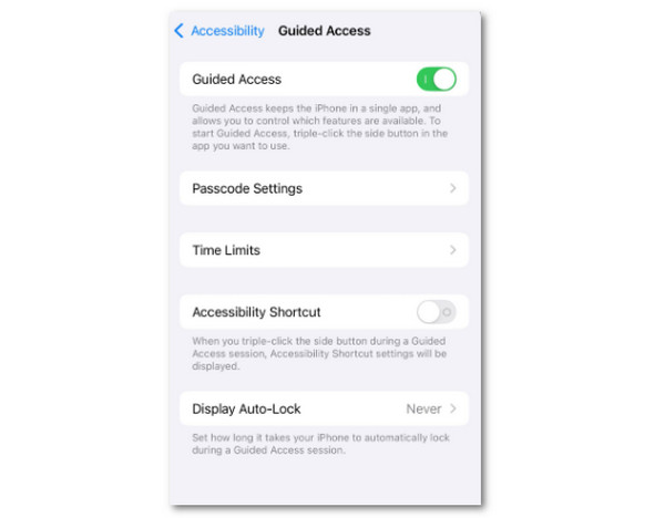 Tap Guided Access Button