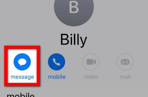 Tap Message Button