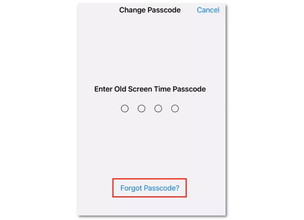 Tap Forgot Passcode Button