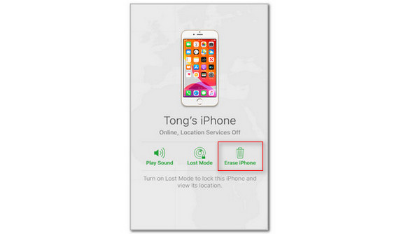 Click Erase Iphone Button