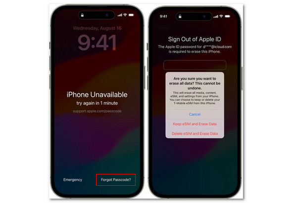 Tap Forgot Passcode Button