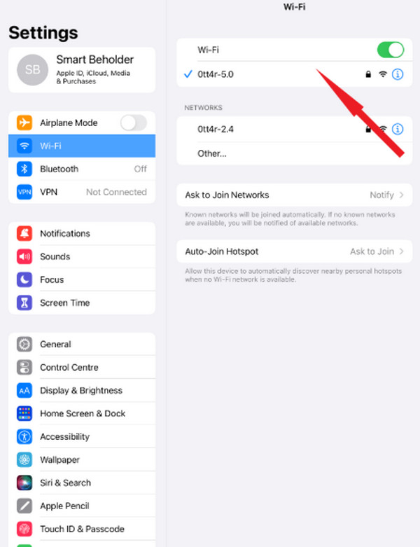 Tap Wi Fi Button
