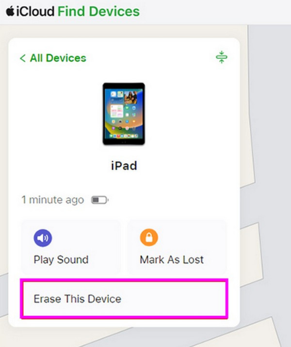 Select Erase This Device Button
