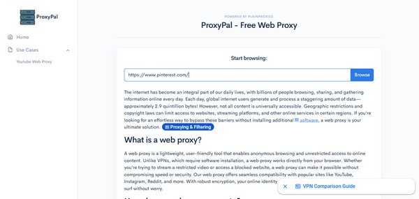 Access Pinterest Using Proxy Site