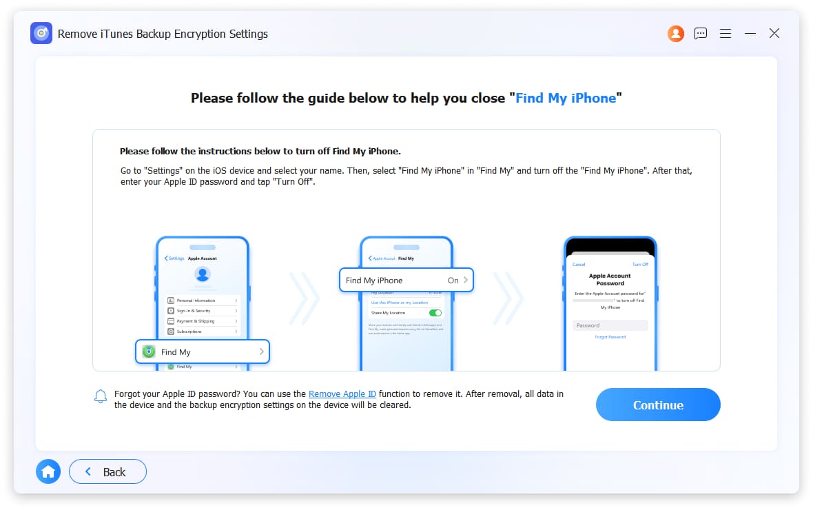 turn off find my