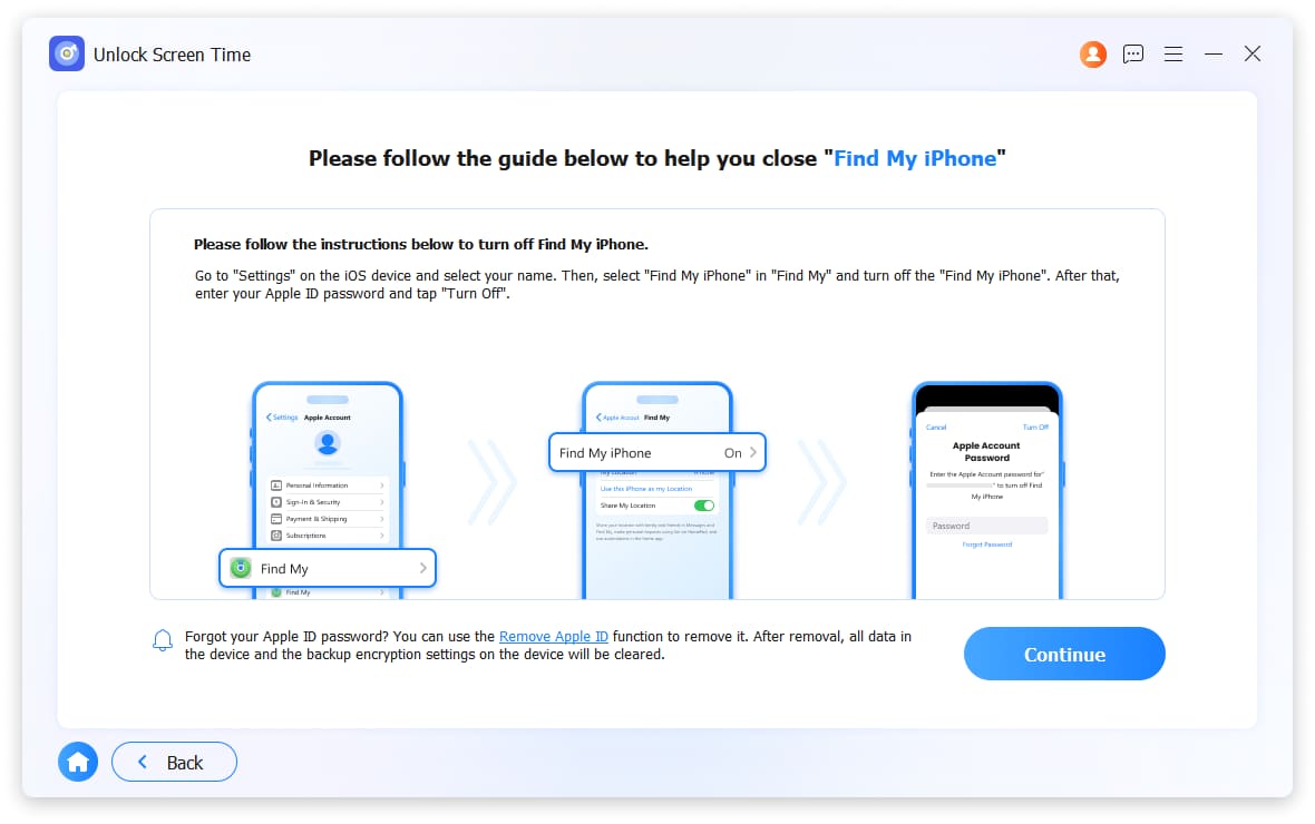 turn off find my