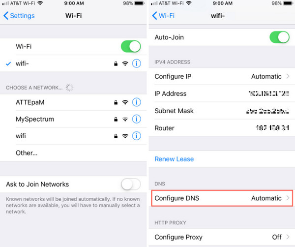 Tap Configure Dns Button