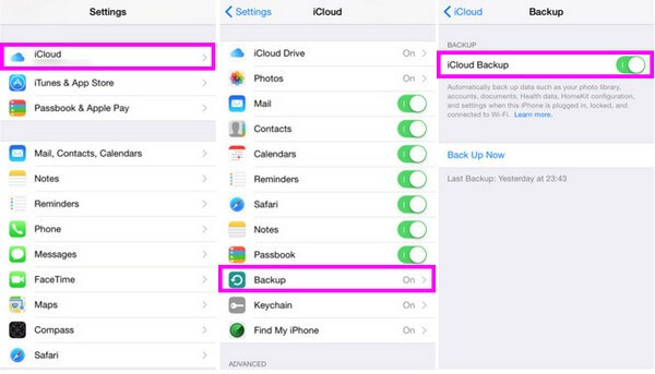Gegevensback-up iPhone-app met iCloud