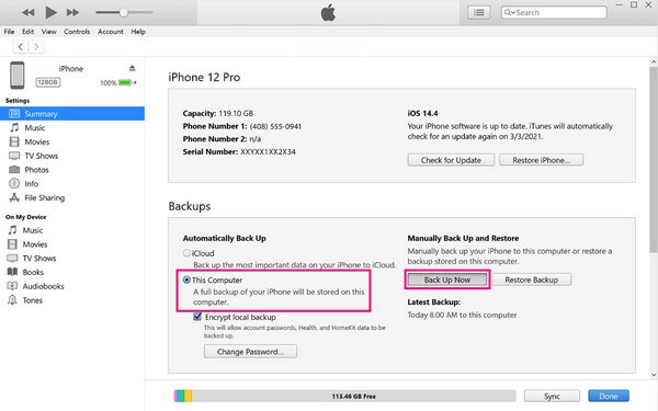 Maak een back-up van iPhone Safari-bladwijzers met iTunes