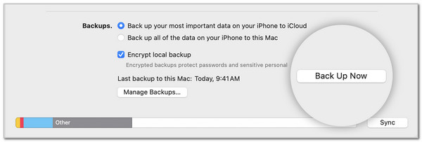 Click Back Up Now Button
