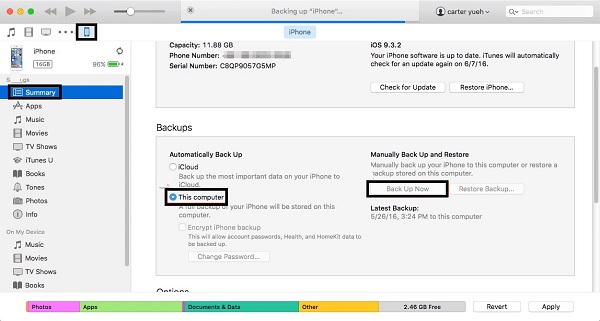 iTunes veya Finder ile iPhone'da Metin Mesajlarını Yedekleme