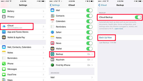 IPhone de sauvegarde sur iCloud