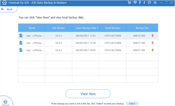 choose backup file