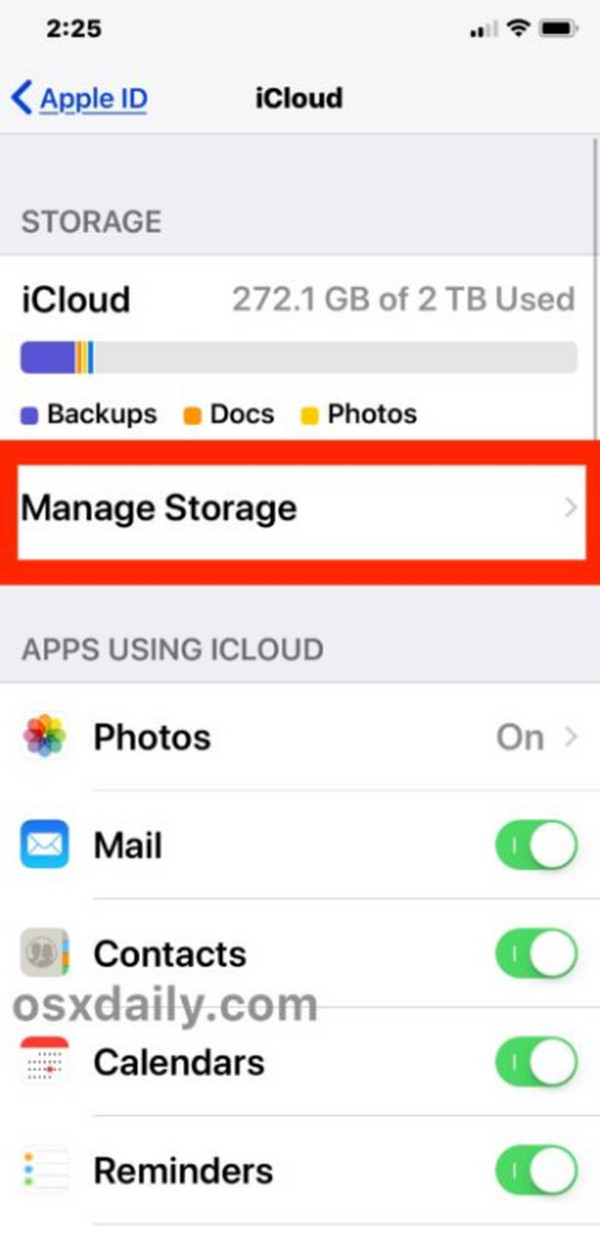 gestisci lo storage su iphone