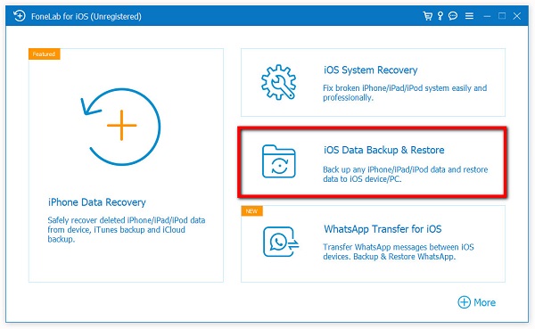 Válassza az iOS Data Backup & Restore lehetőséget