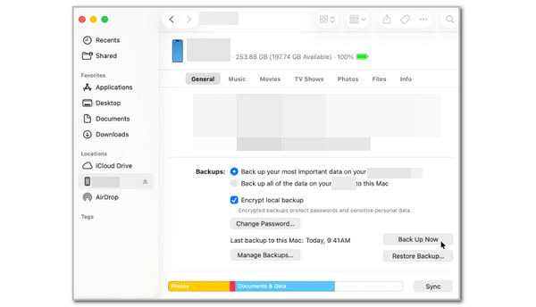 Click Back Up Now Button