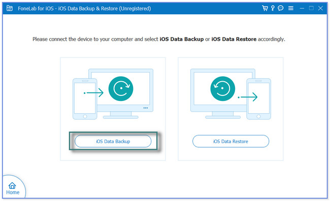 Fai clic sul pulsante Backup dati iOS