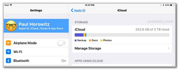Tap iCloud Account Name