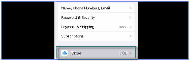 toca la sección de iCloud