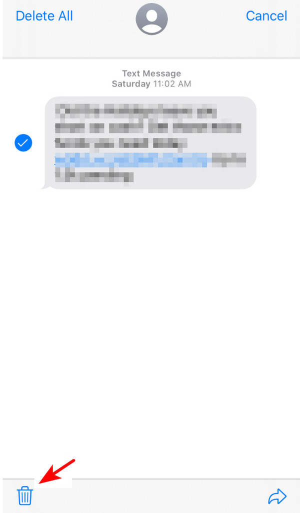 appuyez sur l'option de suppression