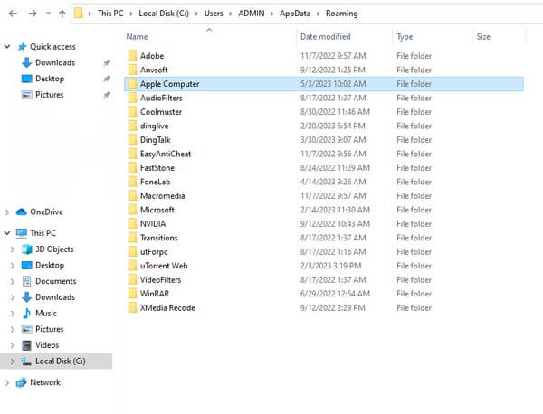 Choose the MobileSync folder