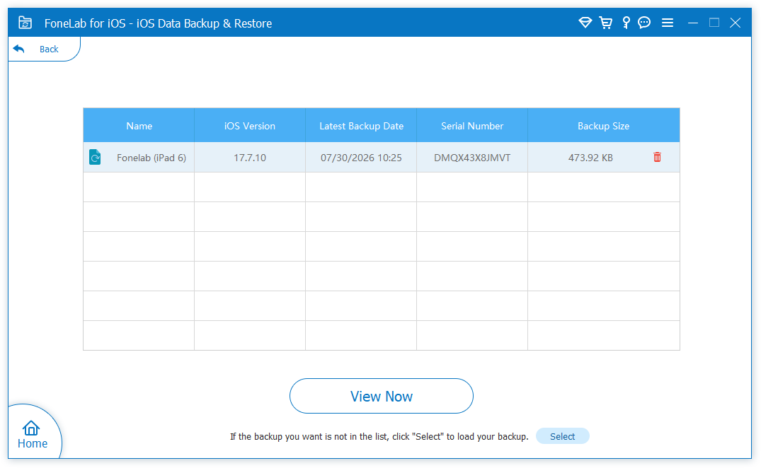 view backup