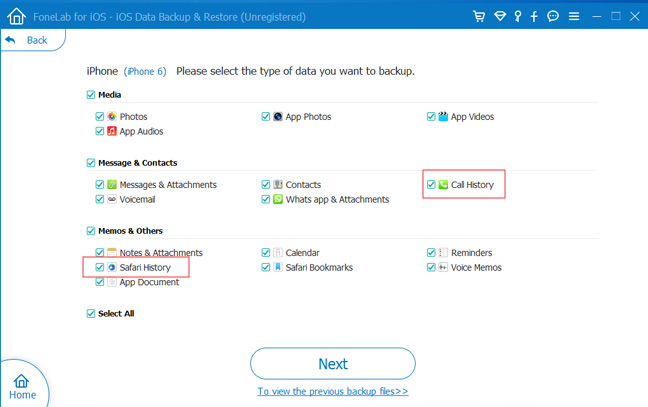 backup call history