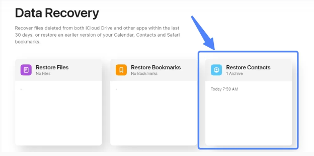 icloud contacts data recovery