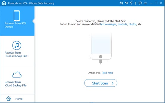 recover from ipad device with fonelab