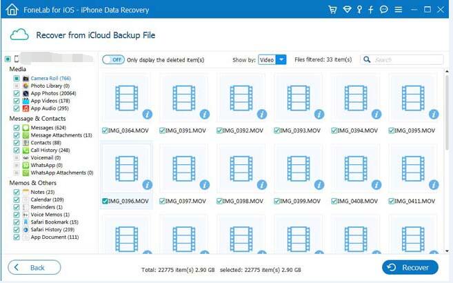 iCloudから回復する