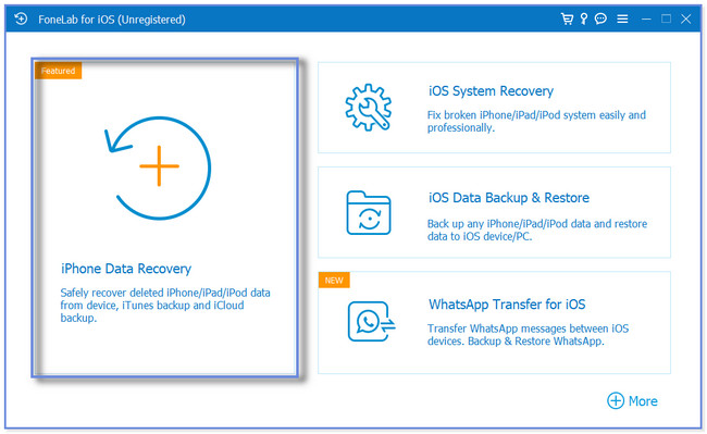 klik op de iPhone Data Recovery-knop